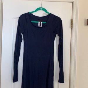 Long sleeve knit navy BCBG hi-low dress
